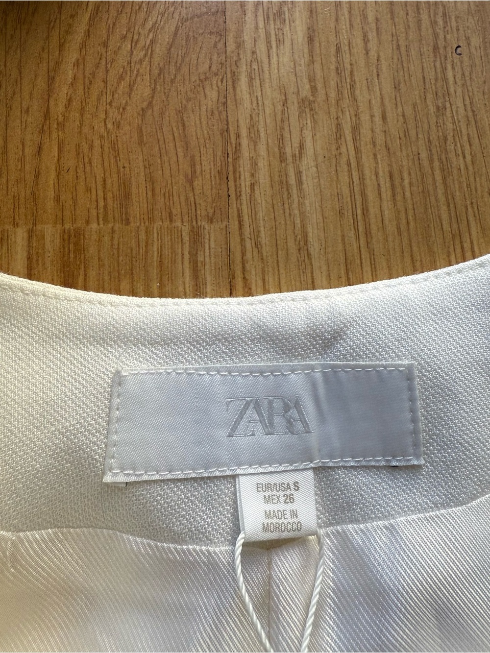 Zara Womens Peplum Waistcoat Ecru Round Neck Flared Hem Lined - Size S (NWT ) - Picture 9 of 15